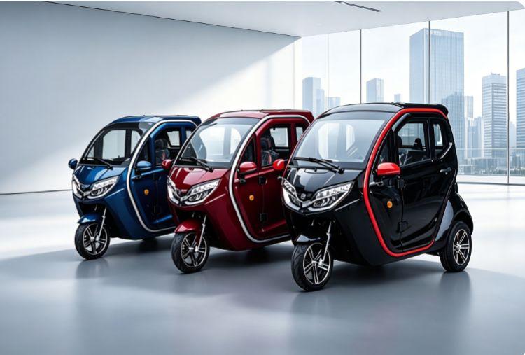 MICROAUTO EV1 w trzech kolorach: niebieskim, czerwonym i czarnym
